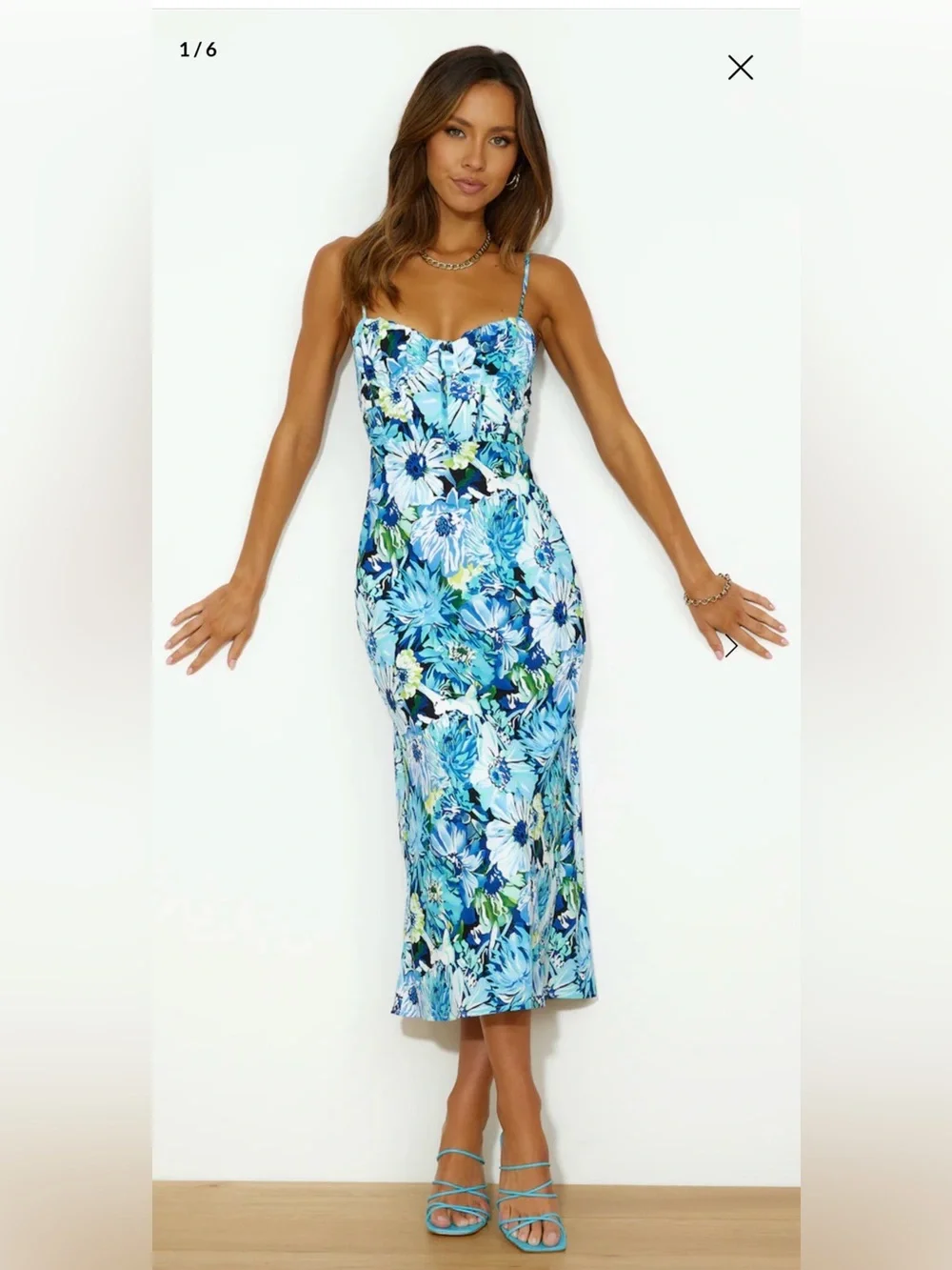 Hello Molly By The Garden Maxi Dress Blue - Picture 1 of 10